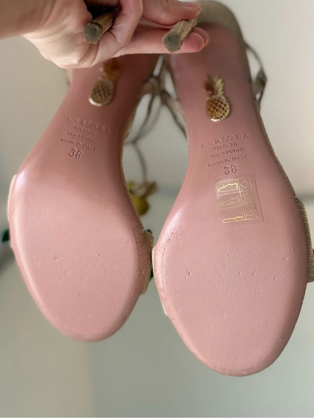 Like New Aquazzura Citrus Punch Sandals 105mm 38 $1,150